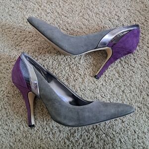 Calvin Klien Suede Pumps High Heels Pueple & Gray